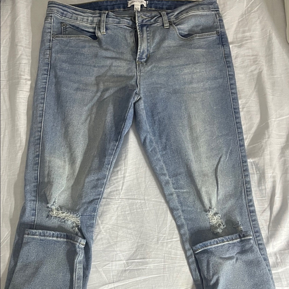 Kendall & Kylie Light Blue Distressed Skinny Jeans